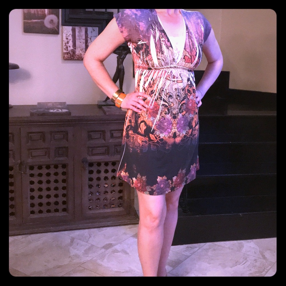 Wild Print! Boho Mini Dress or Cover-up